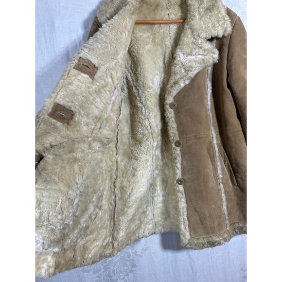 Vintage Wilsons Leather Jacket Large Tan Sherpa Lined Penny Lane Phoebe READ - Picture 5 of 12